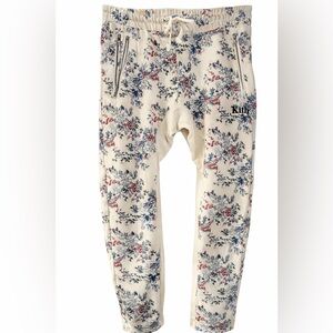 KITH Floral Print Fleece Joggers Men’s Medium — Cream Multicolor Sweatpants